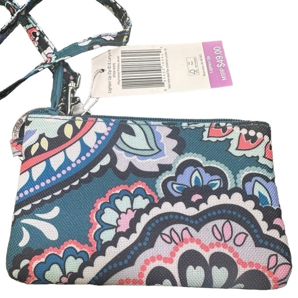 Vera Bradley NWT Lighten Up Zip Lanyard Haymarket Paisley Jewel - Picture 2 of 3
